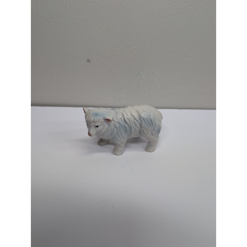 Vintage Homco Ceramic White Sheep Figurine, model #5552 Nativity Scene